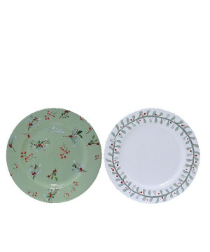 Assiette imprime de fleurs d33 de Déco de Noël - Jardinerie Bordeaux et Libourne dans 🍽️Décoration de table de Noël