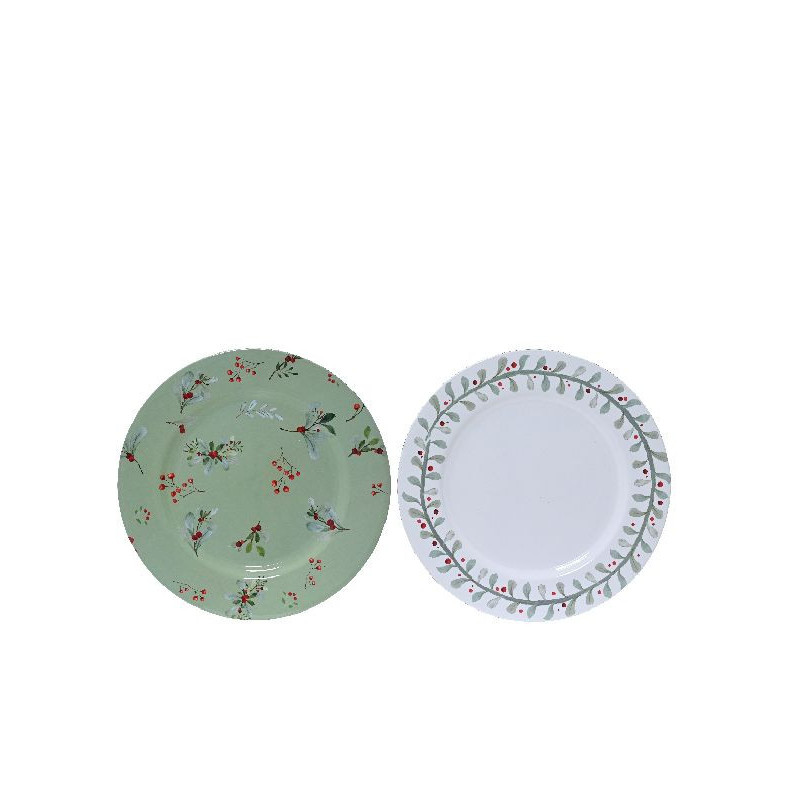 Assiette imprime de fleurs d33 de Déco de Noël - Jardinerie Bordeaux et Libourne dans 🍽️Décoration de table de Noël