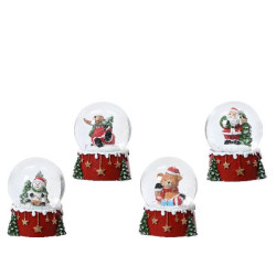 Boule de neige en polyresine 4ass rouge de Déco de Noël - Jardinerie Bordeaux et Libourne dans Boule pour sapin de Noël