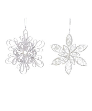 Fleur en papier mix blanc d12.1cm x h.1cm de Déco de Noël - Jardinerie Bordeaux et Libourne dans 🎄Déco de sapin