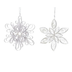 Fleur en papier mix blanc d12.1cm x h.1cm de Déco de Noël - Jardinerie Bordeaux et Libourne dans 🎄Déco de sapin