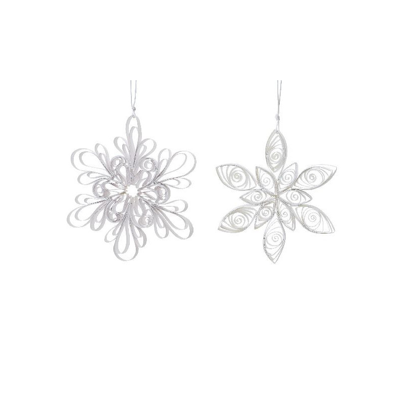 Fleur en papier mix blanc d12.1cm x h.1cm de Déco de Noël - Jardinerie Bordeaux et Libourne dans 🎄Déco de sapin