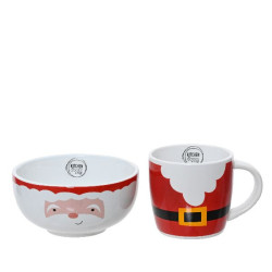 Tasse et bol de petit dejeuner père noël grès de Déco de Noël - Jardinerie Bordeaux et Libourne dans 🍽️Décoration de table de...
