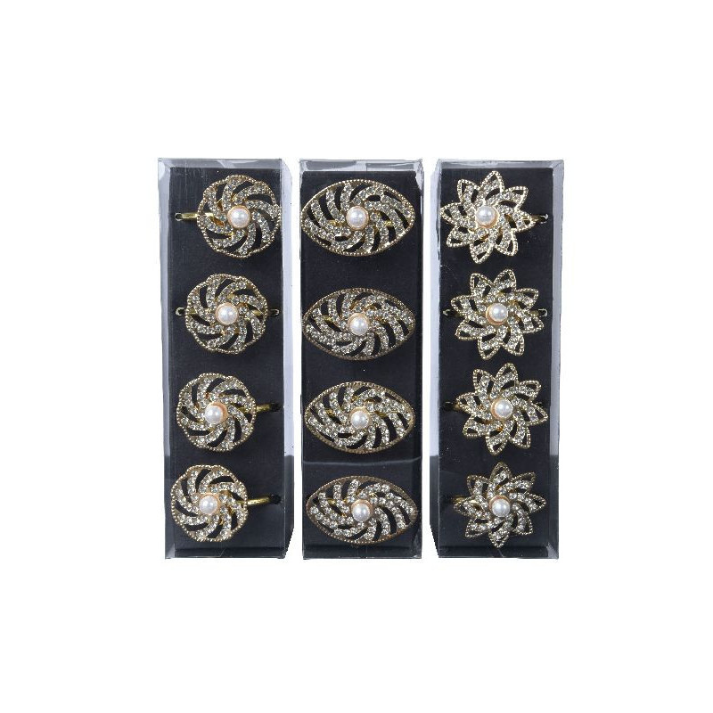 Rond de serviette en fer avec perles or x4 de Déco de Noël - Jardinerie Bordeaux et Libourne dans 🎁 Idées cadeaux