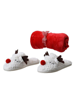 Set en polyester flanelle rouge l.28cm x h.12cm de Déco de Noël - Jardinerie Bordeaux et Libourne dans Déco de Noël Divers