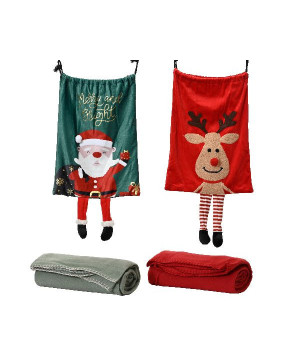 Plaid polaire dans un sac rouge decoration noël de Déco de Noël - Jardinerie Bordeaux et Libourne dans 🛋️Coussin et plaid de ...