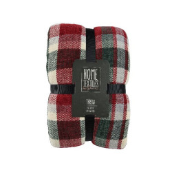 Plaid polyester oblongue a carreaux vert/rouge de Déco de Noël - Jardinerie Bordeaux et Libourne dans 🛋️Coussin et plaid de Noël