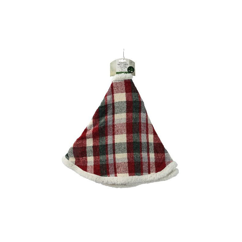 Jupe de sapin en polyester carreaux vert/rouge de Déco de Noël - Jardinerie Bordeaux et Libourne dans 🎄Déco de sapin