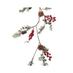 Guirlande paillette baie pomme pin vert/rouge de Déco de Noël - Jardinerie Bordeaux et Libourne dans Guirlande pour sapin de ...