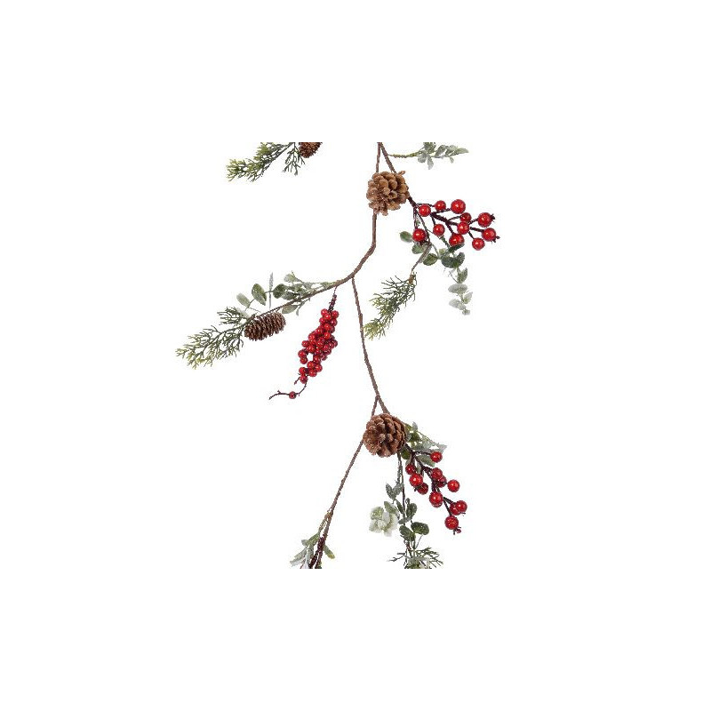 Guirlande paillette baie pomme pin vert/rouge de Déco de Noël - Jardinerie Bordeaux et Libourne dans Guirlande pour sapin de ...
