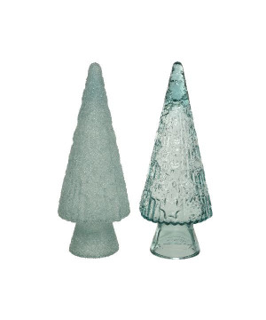 Sapin verre recycle translucide 2col givre de Déco de Noël - Jardinerie Bordeaux et Libourne dans 🍽️Décoration de table de Noël