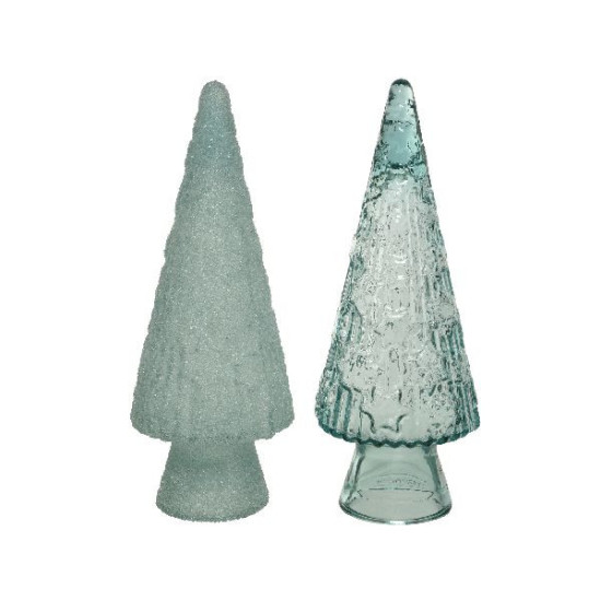 Sapin verre recycle translucide 2col givre de Déco de Noël - Jardinerie Bordeaux et Libourne dans 🍽️Décoration de table de Noël