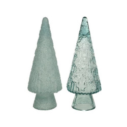 Sapin verre recycle translucide 2col givre de Déco de Noël - Jardinerie Bordeaux et Libourne dans 🍽️Décoration de table de Noël