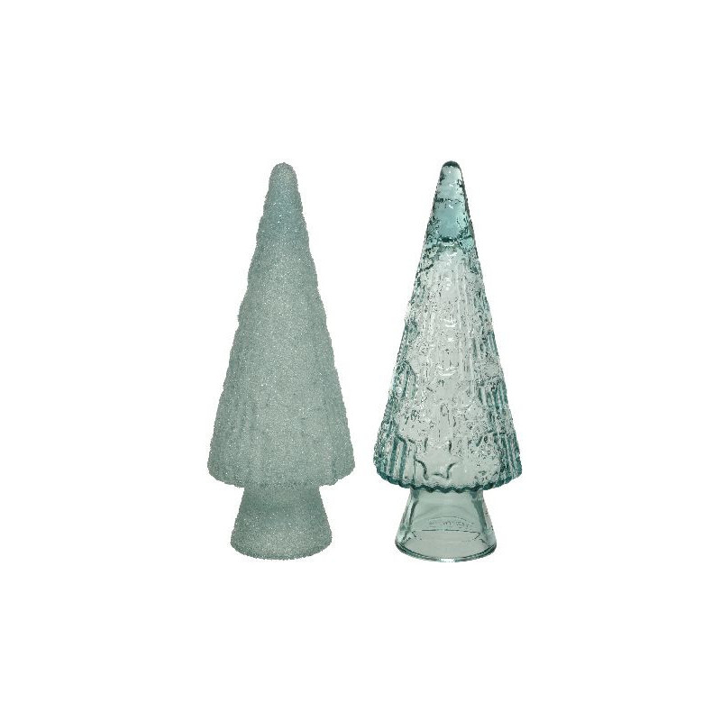 Sapin verre recycle translucide 2col givre de Déco de Noël - Jardinerie Bordeaux et Libourne dans 🍽️Décoration de table de Noël