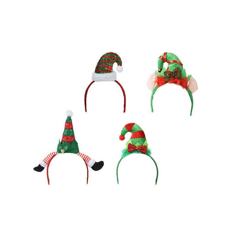 Serre-tete polyester 4ass i.19cm x h.25cm de Déco de Noël - Jardinerie Bordeaux et Libourne dans Déco de Noël Divers