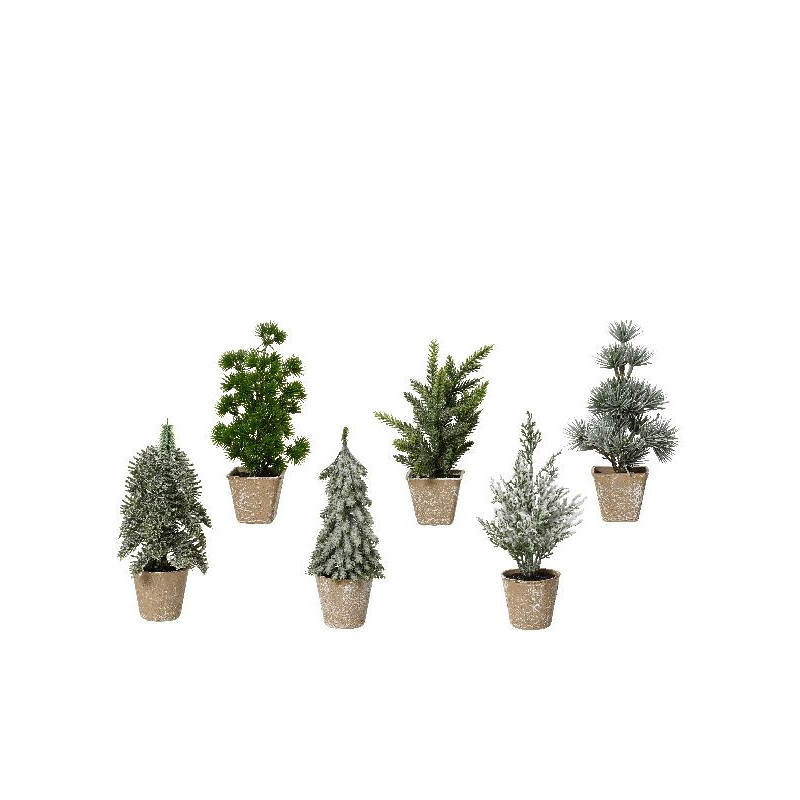 Mini-arbre assorti 6ass vert l8cm x h20cm noël de Déco de Noël - Jardinerie Bordeaux et Libourne dans 🏘️Villages miniatures