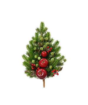 Branche de sapin avec des pommes deco noel de Déco de Noël - Jardinerie Bordeaux et Libourne dans 🍽️Décoration de table de Noël