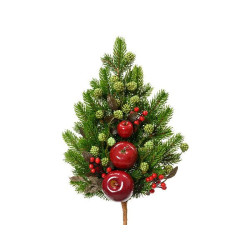 Branche de sapin avec des pommes deco noel de Déco de Noël - Jardinerie Bordeaux et Libourne dans 🍽️Décoration de table de Noël