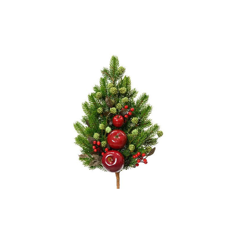 Branche de sapin avec des pommes deco noel de Déco de Noël - Jardinerie Bordeaux et Libourne dans 🍽️Décoration de table de Noël
