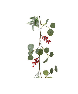 Guirlande polyester vert/rouge l.150cm x h.3cm de Déco de Noël - Jardinerie Bordeaux et Libourne dans Guirlande pour sapin de...