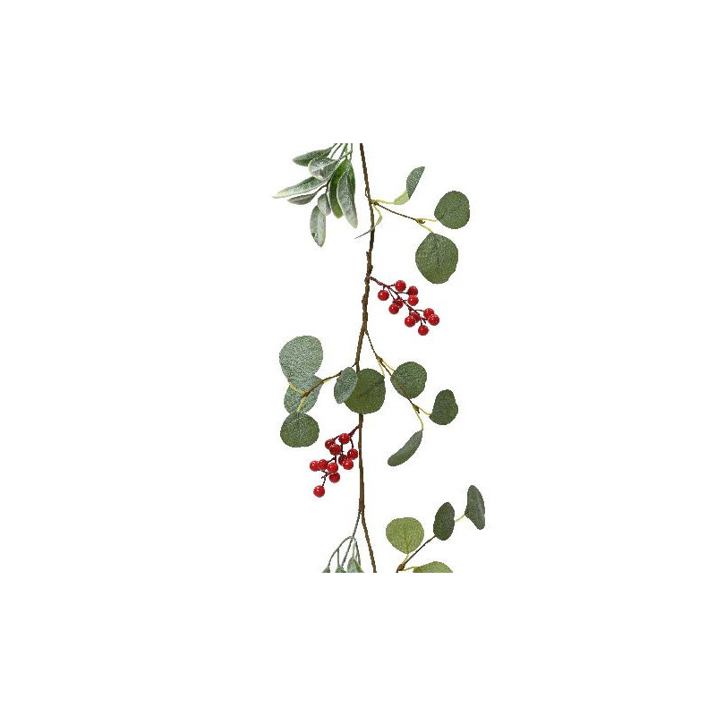 Guirlande polyester vert/rouge l.150cm x h.3cm de Déco de Noël - Jardinerie Bordeaux et Libourne dans Guirlande pour sapin de...