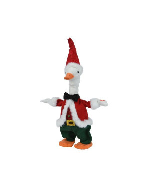 Canard en polyester avec nœud et bonnet rouge de Déco de Noël - Jardinerie Bordeaux et Libourne dans 🎅Figurine de Noël