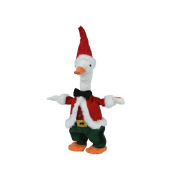 Canard en polyester avec nœud et bonnet rouge de Déco de Noël - Jardinerie Bordeaux et Libourne dans 🎅Figurine de Noël