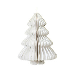 Sapin en papier avec fermeture magn blanc h15 de Déco de Noël - Jardinerie Bordeaux et Libourne dans 🍽️Décoration de table de...