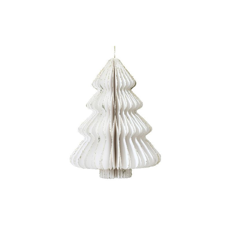 Sapin en papier avec fermeture magn blanc h15 de Déco de Noël - Jardinerie Bordeaux et Libourne dans 🍽️Décoration de table de...