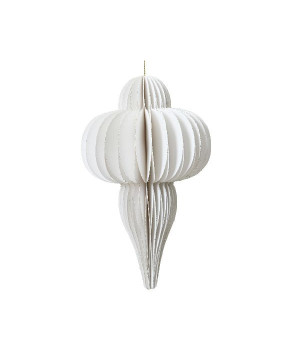 Ornement papier avec fermeture magn blanc h15 de Déco de Noël - Jardinerie Bordeaux et Libourne dans 🎄Déco de sapin