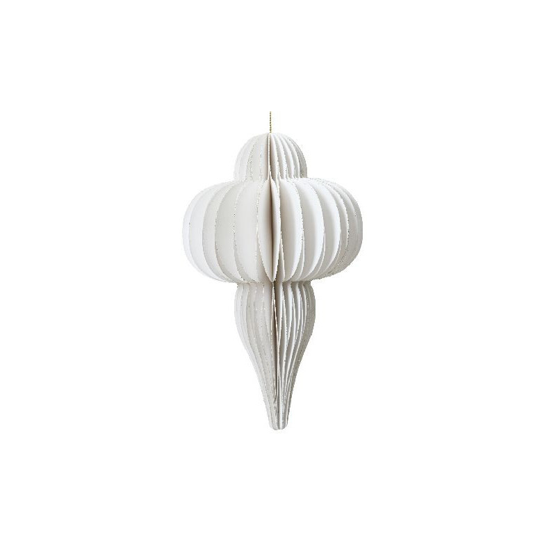 Ornement papier avec fermeture magn blanc h15 de Déco de Noël - Jardinerie Bordeaux et Libourne dans 🎄Déco de sapin