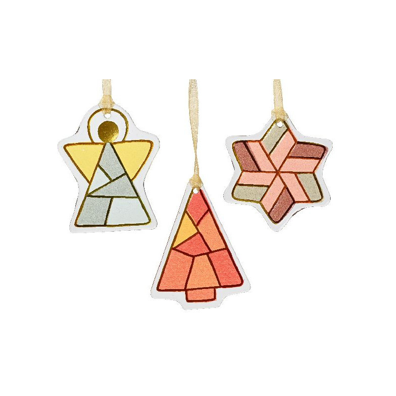 Suspension en verre multi l.0.5cm x h.18cm de Déco de Noël - Jardinerie Bordeaux et Libourne dans 🍽️Décoration de table de Noël