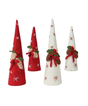 Cone laine noeud. pomme pin d14cm x h50cm de Déco de Noël - Jardinerie Bordeaux et Libourne dans 🎅Figurine de Noël