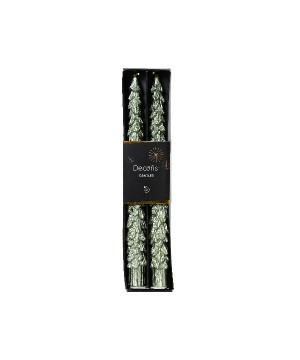 Bougie en cone avec feuille h30 de Déco de Noël - Jardinerie Bordeaux et Libourne dans 🍽️Décoration de table de Noël