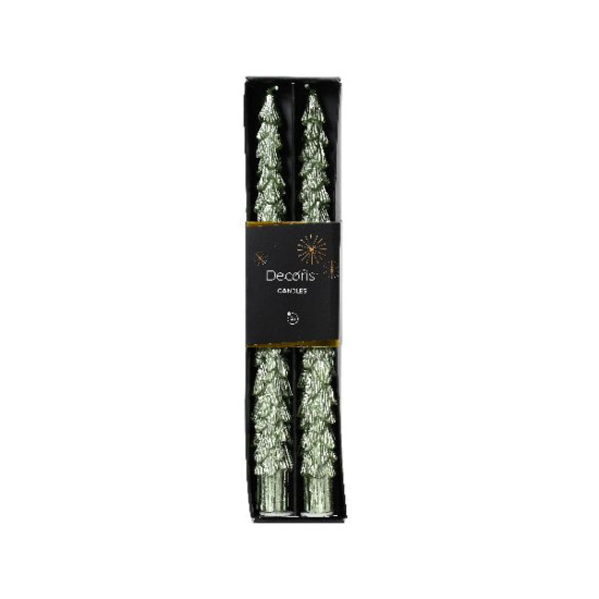 Bougie en cone avec feuille h30 de Déco de Noël - Jardinerie Bordeaux et Libourne dans 🍽️Décoration de table de Noël