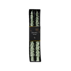 Bougie en cone avec feuille h30 de Déco de Noël - Jardinerie Bordeaux et Libourne dans 🍽️Décoration de table de Noël