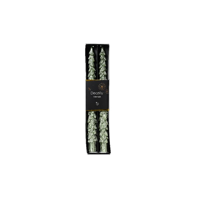 Bougie en cone avec feuille h30 de Déco de Noël - Jardinerie Bordeaux et Libourne dans 🍽️Décoration de table de Noël
