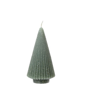Bougie sapin vert avec paillettes h17 de Déco de Noël - Jardinerie Bordeaux et Libourne dans 🍽️Décoration de table de Noël