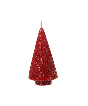 Bougie sapin bordeuax avec paillettes 12 de Déco de Noël - Jardinerie Bordeaux et Libourne dans 🍽️Décoration de table de Noël