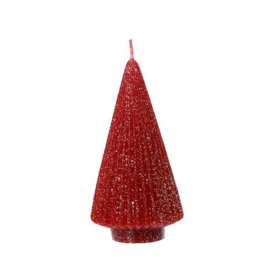 Bougie sapin bordeuax avec paillettes 12 de Déco de Noël - Jardinerie Bordeaux et Libourne dans 🍽️Décoration de table de Noël