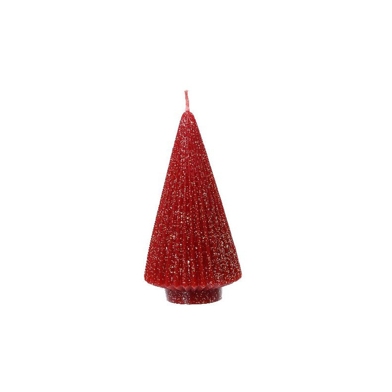 Bougie sapin bordeuax avec paillettes 12 de Déco de Noël - Jardinerie Bordeaux et Libourne dans 🍽️Décoration de table de Noël