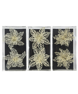 Fleur sur clip plastique blanc hiver h13cm x2 de Déco de Noël - Jardinerie Bordeaux et Libourne dans 🎄Déco de sapin