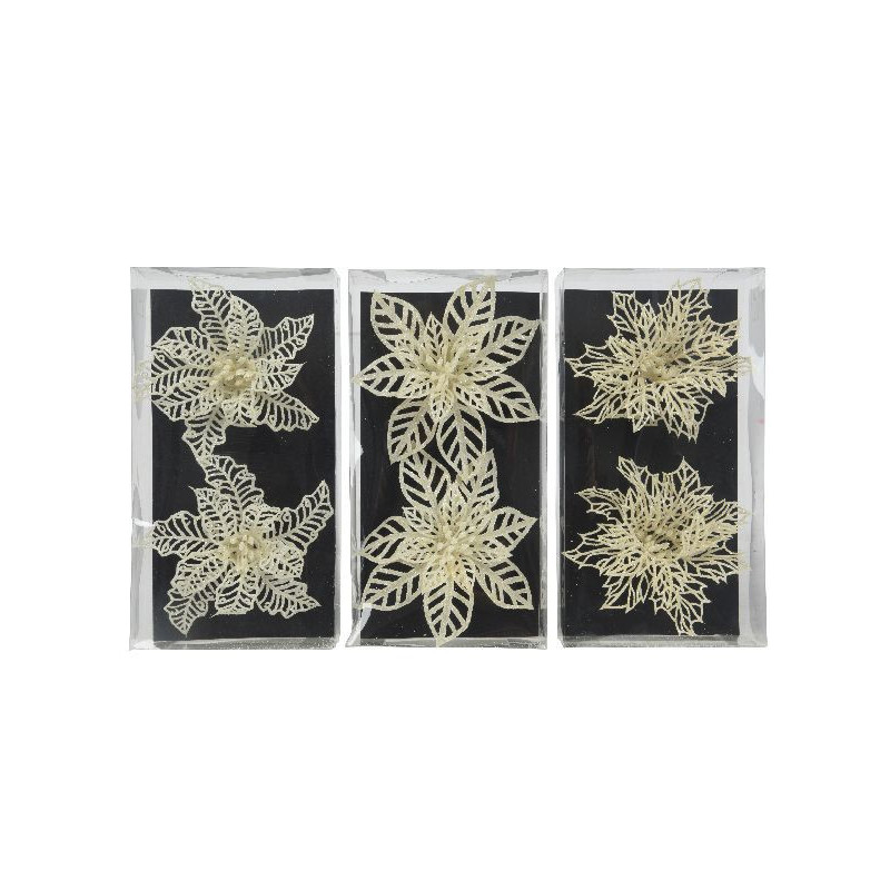 Fleur sur clip plastique blanc hiver h13cm x2 de Déco de Noël - Jardinerie Bordeaux et Libourne dans 🎄Déco de sapin