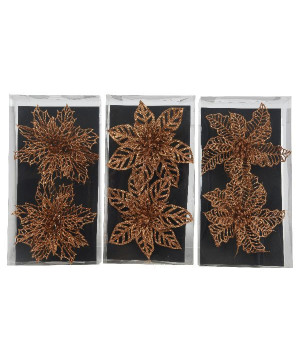 Fleur sur clip plastique brun noix pecan x2 de Déco de Noël - Jardinerie Bordeaux et Libourne dans 🎄Déco de sapin