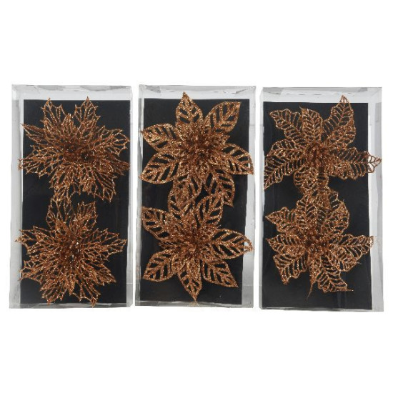 Fleur sur clip plastique brun noix pecan x2 de Déco de Noël - Jardinerie Bordeaux et Libourne dans 🎄Déco de sapin