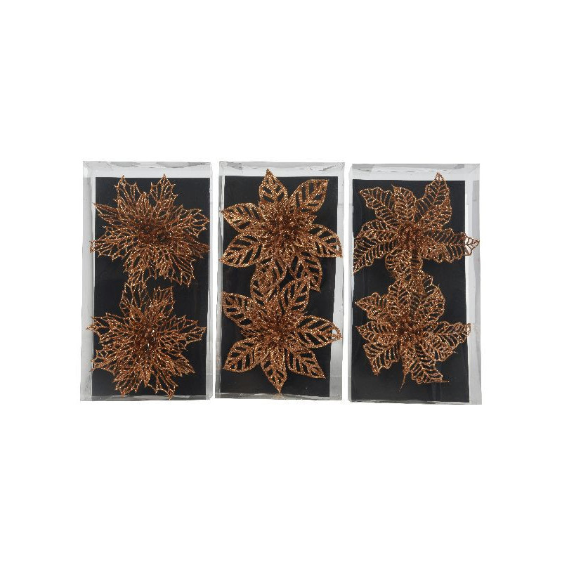Fleur sur clip plastique brun noix pecan x2 de Déco de Noël - Jardinerie Bordeaux et Libourne dans 🎄Déco de sapin