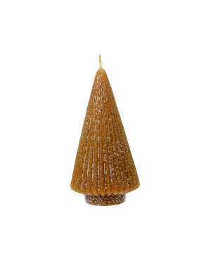 Bougie paraffine sapin paillettes argent brun h1 de Déco de Noël - Jardinerie Bordeaux et Libourne dans 🍽️Décoration de table...