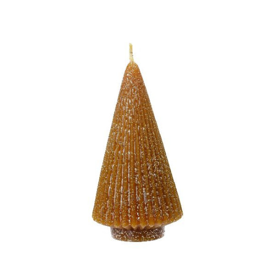 Bougie paraffine sapin paillettes argent brun h1 de Déco de Noël - Jardinerie Bordeaux et Libourne dans 🍽️Décoration de table...