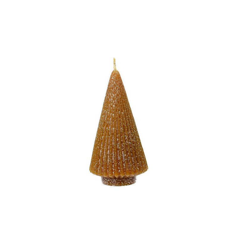 Bougie paraffine sapin paillettes argent brun h1 de Déco de Noël - Jardinerie Bordeaux et Libourne dans 🍽️Décoration de table...
