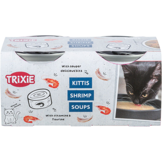 Soupe au poulet & crevettes 4x80 g de Trixie - Produit pour animaux dans Patees pour chats